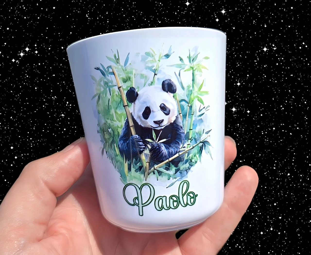 verre gobelet enfant personnalisé pandas